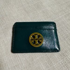Tory Burch T Emblem Patent Leather Card Case